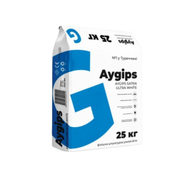 Штукатурка финишная гипсовая AYGIPS SATEN ULTRA WHITE