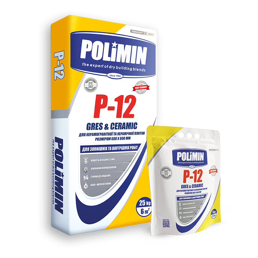 Клей для плитки P-12 GRES&CERAMIC POLIMIN