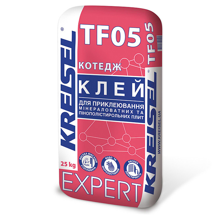 Клей для теплоізоляції Kreisel EXPERT COTTAGE TF05, 25 кг