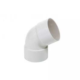 Коліно труби дворозтрубне 67 градусів PROFIL 100 мм білий